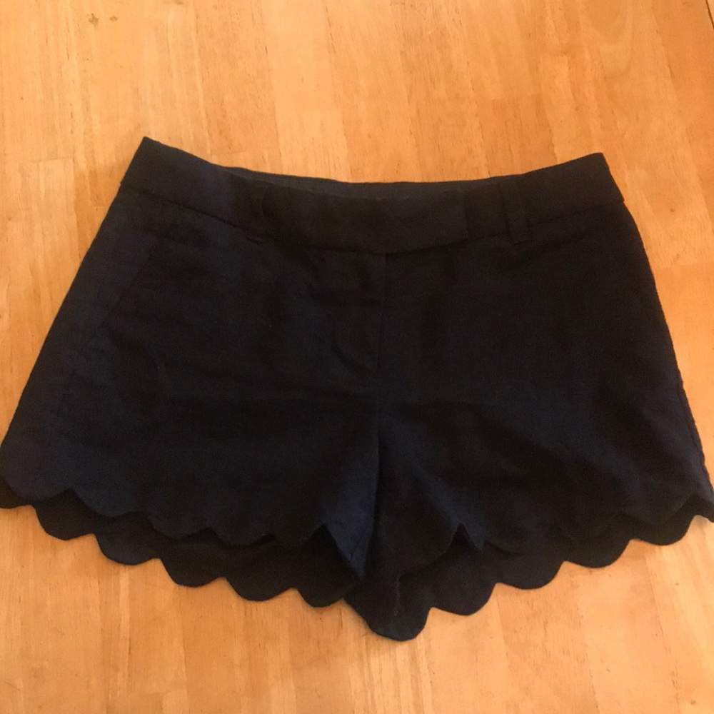 J. Crew Black Scalloped Shorts
